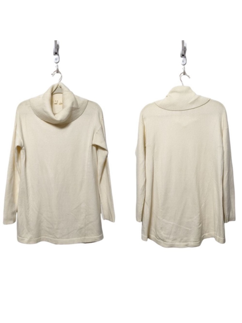 Anthropologie MOTH Cream Turtleneck Tunic Sweater